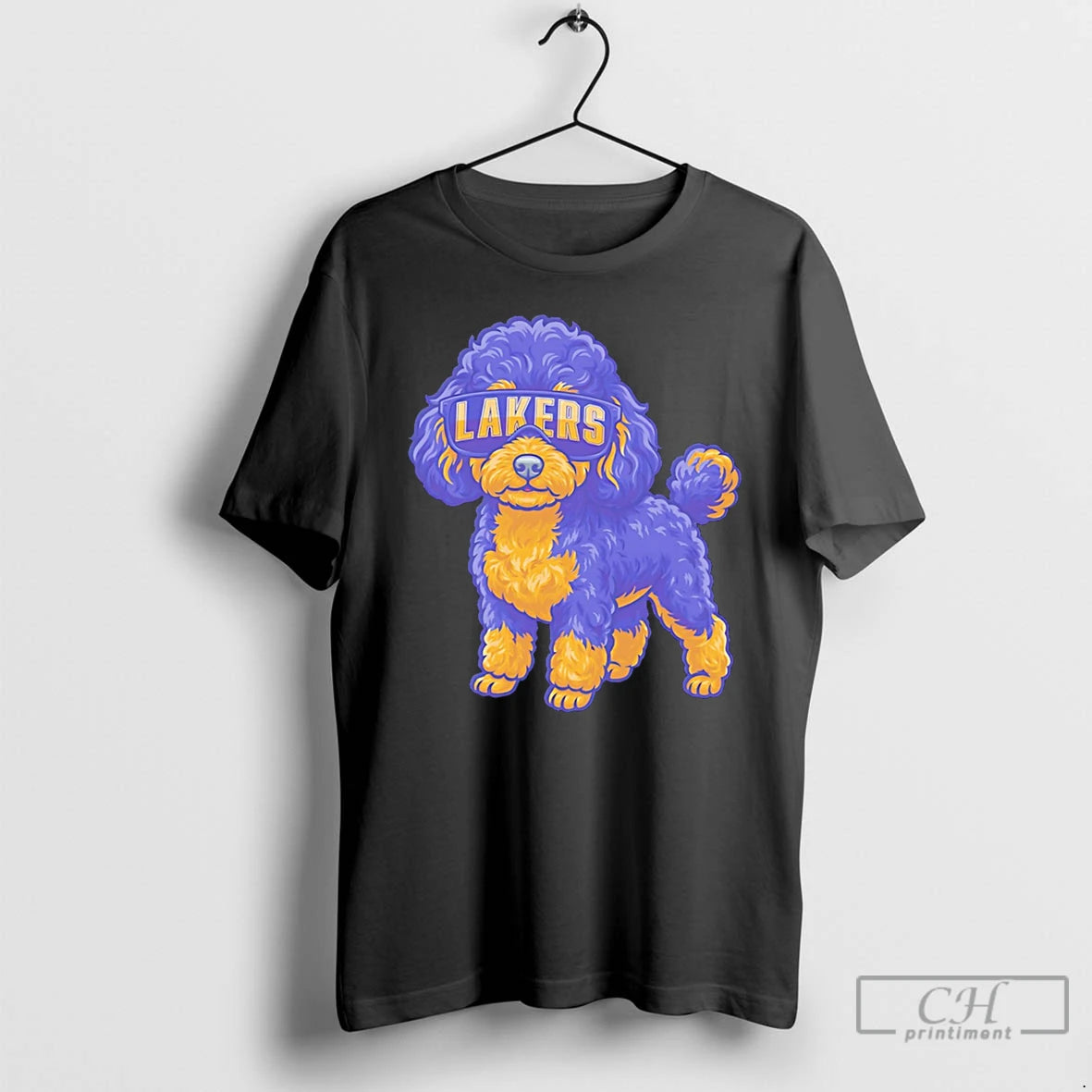 Premium Los Angeles Lakers Teacup Poodle Cartoon Tee