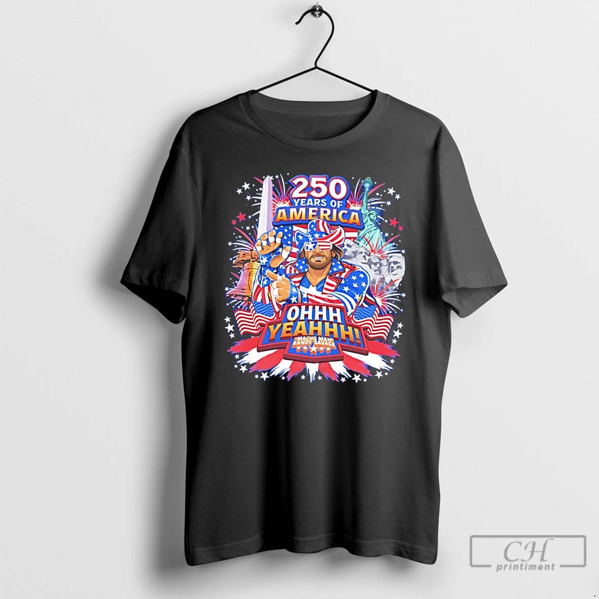 Premium Macho Man Randy Savage 250 Years Of America Ohhh Yeahhh Illustrated Tee T Shirts