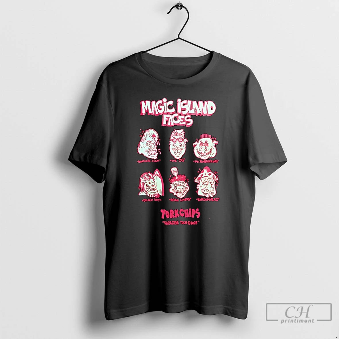 Premium Magic Island Faces York Chips Paradise Tour 2025 T-Shirts, Hoodie, Sweatshirt | PrintMintTees.com