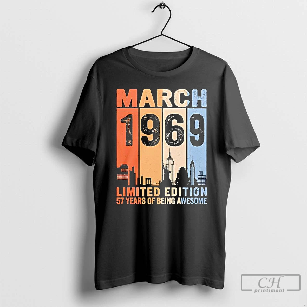 Premium March 1969 Limited Edition 57 Years Of Being Awesome City T-Shirts, Hoodie, Sweatshirt | PrintMintTees.com