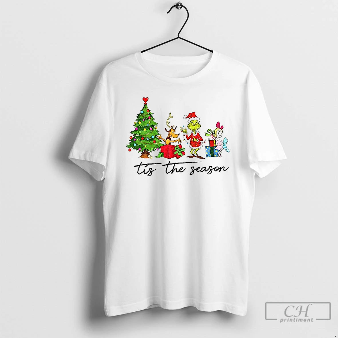 Premium Max Grinch Cindy Lou Who Santa Hat Tis The Season Merry Christmas T Shirts Hoodie, Sweatshirt | PrintMintTees.com