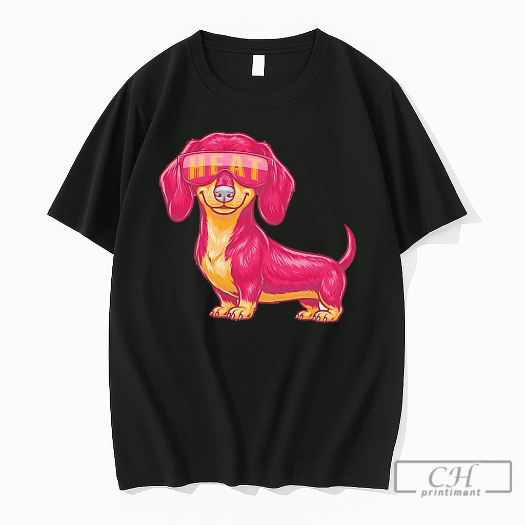 Premium Miami Heat Dachshund Dog Cartoon Tee