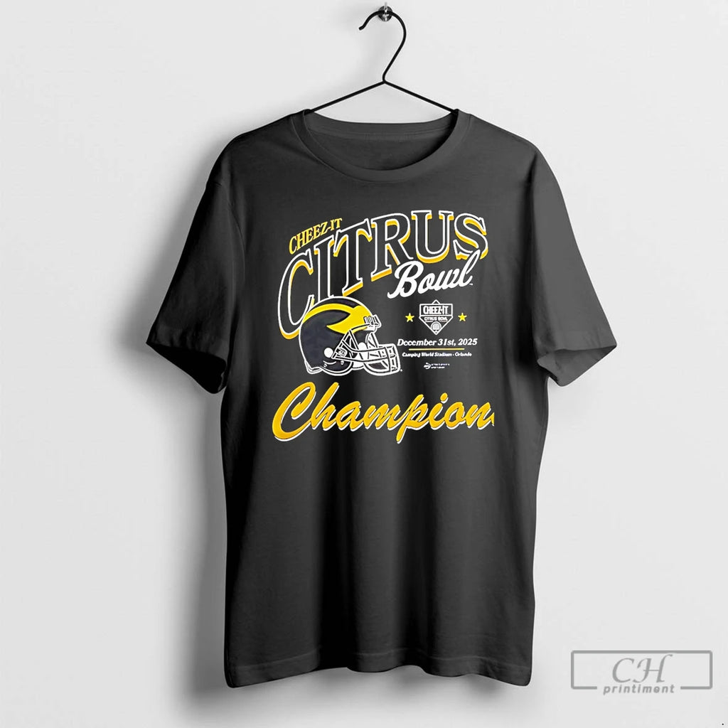 Premium Michigan Wolverines Cheez It Citrus Bowl Champions 2025 Helmet T-Shirts, Hoodie, Sweatshirt | PrintMintTees.com