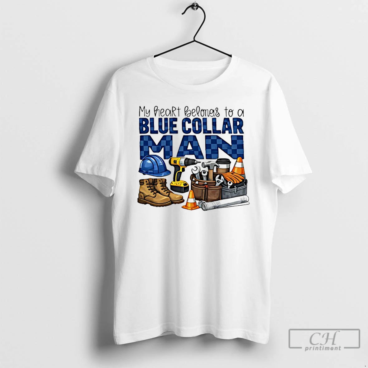 Premium My Heart Belongs To A Blue Collar Man T-Shirts, Hoodie, Sweatshirt | PrintMintTees.com