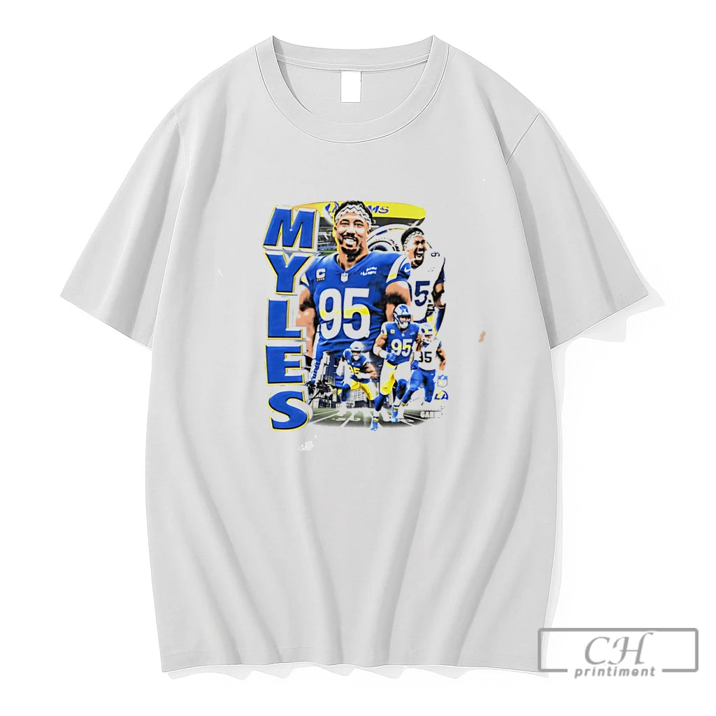Premium Myles Garrett Los Angeles Rams Player Collage Tee