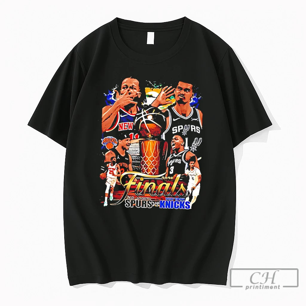 Premium Ny Knicks Jalen Brunson Vs San Antonio Spurs Victor Wembanyama Vintage Tee T Shirts