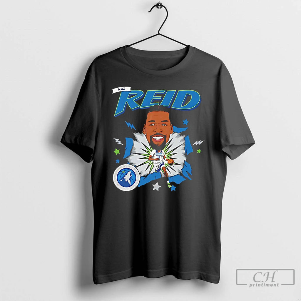 Premium Naz Reid Minnesota Timberwolves Caricature T-Shirts, Hoodie, Sweatshirt | PrintMintTees.com