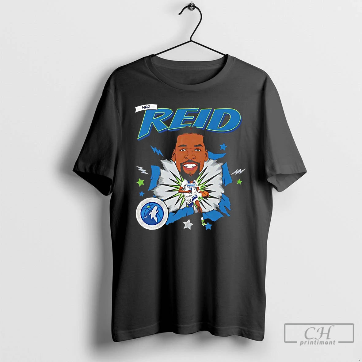 Premium Naz Reid Minnesota Timberwolves Caricature T-Shirts, Hoodie, Sweatshirt | PrintMintTees.com