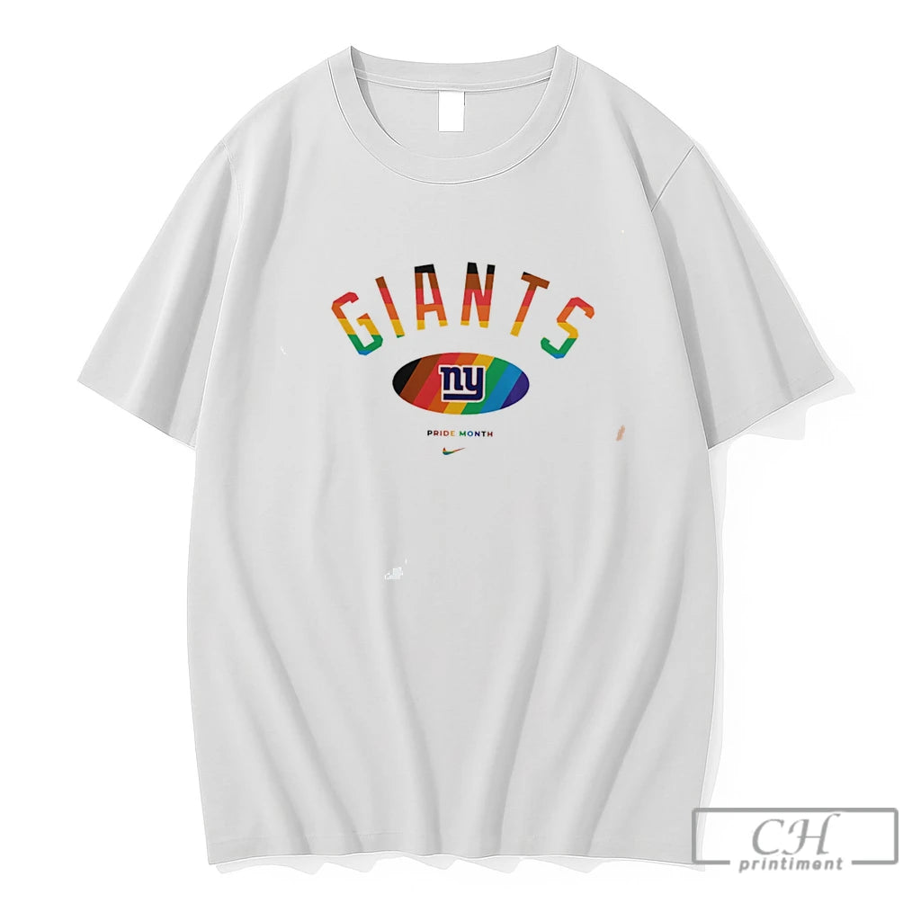 Premium New York Giants Pride Month Rainbow Logo Tee