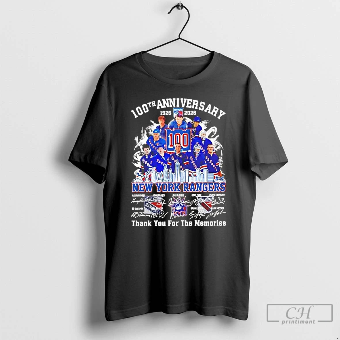 Premium New York Rangers 100th Anniversary 1926 2026 Team Players Skyline Tee T Shirts Sweater Hoodie, Sweatshirt