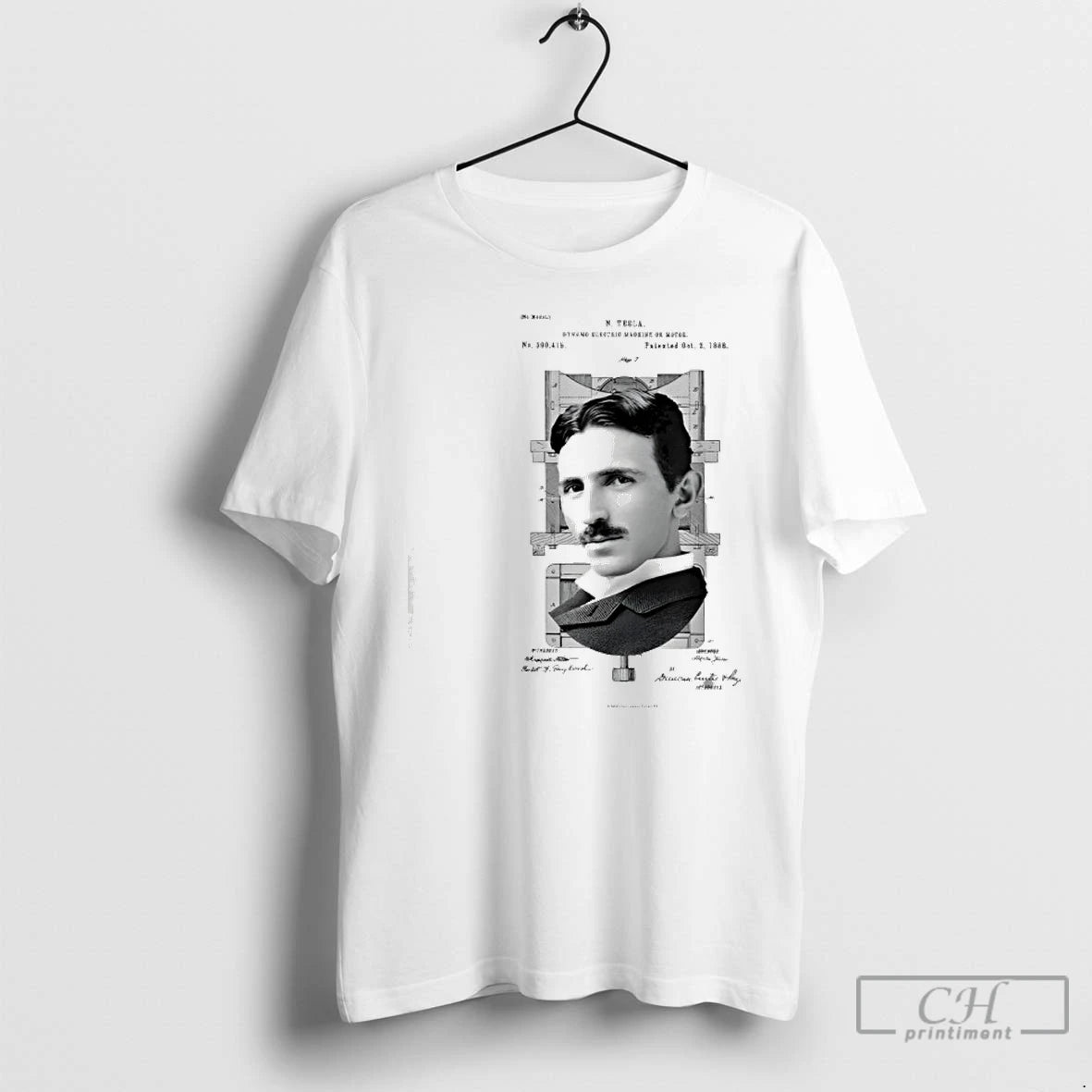 Premium Nikola Tesla Photo Patent T-Shirts, Hoodie, Sweatshirt | PrintMintTees.com