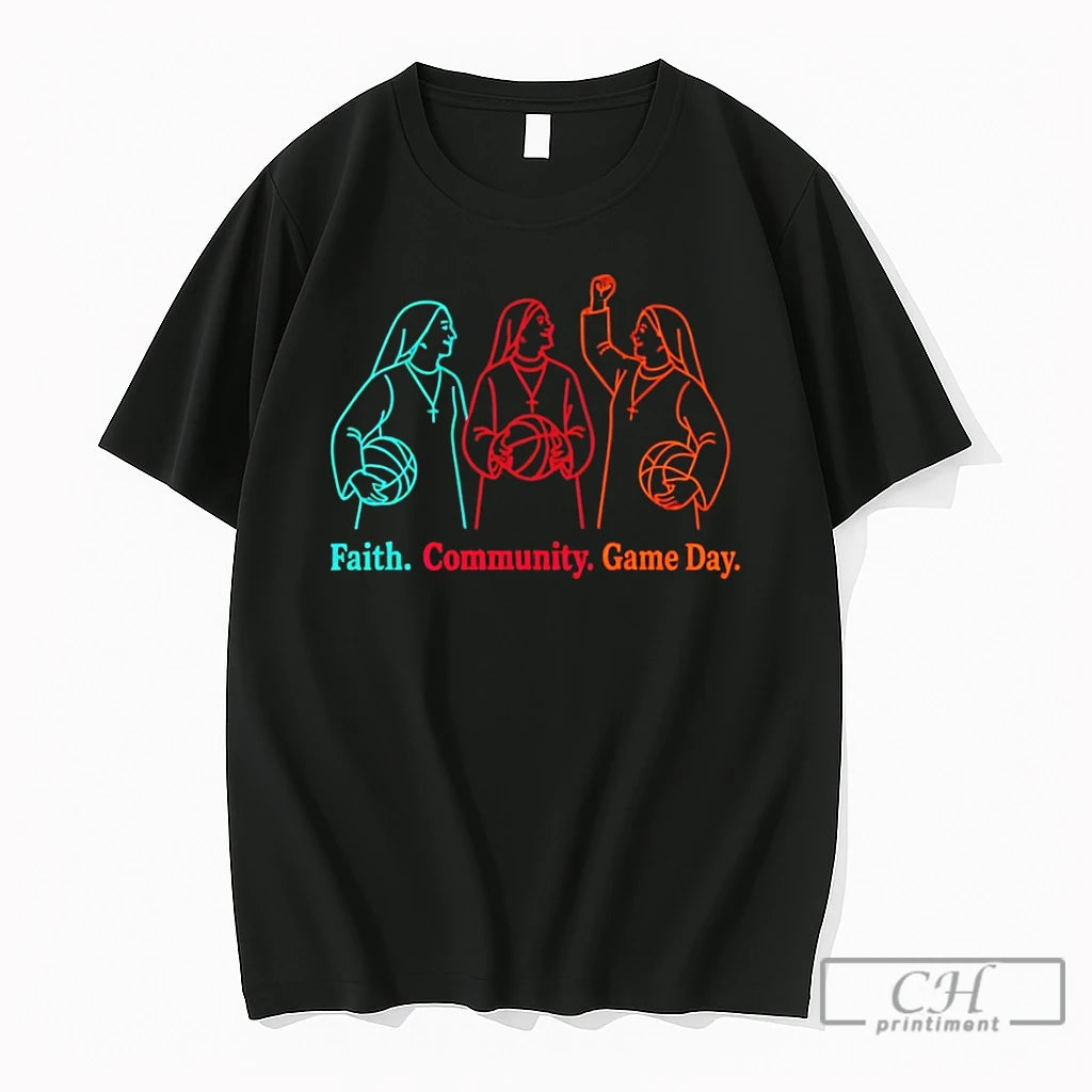 Premium Nun Faith Community Game Day San Antonio Spurs Basketball Nba 2026 T Shirts Sweater