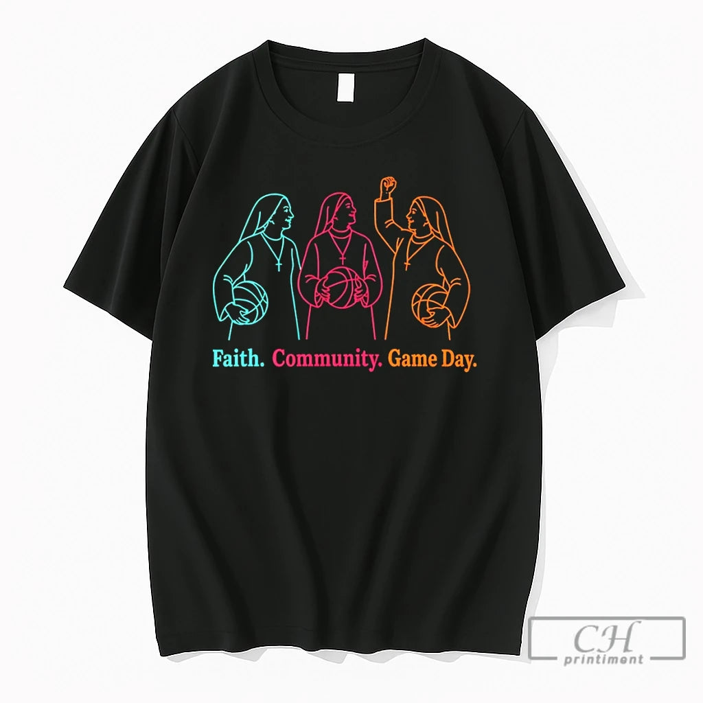 Premium Nuns Faith Community Game Day San Antonio Spurs Basketball Nba 2026 T Shirts Sweater
