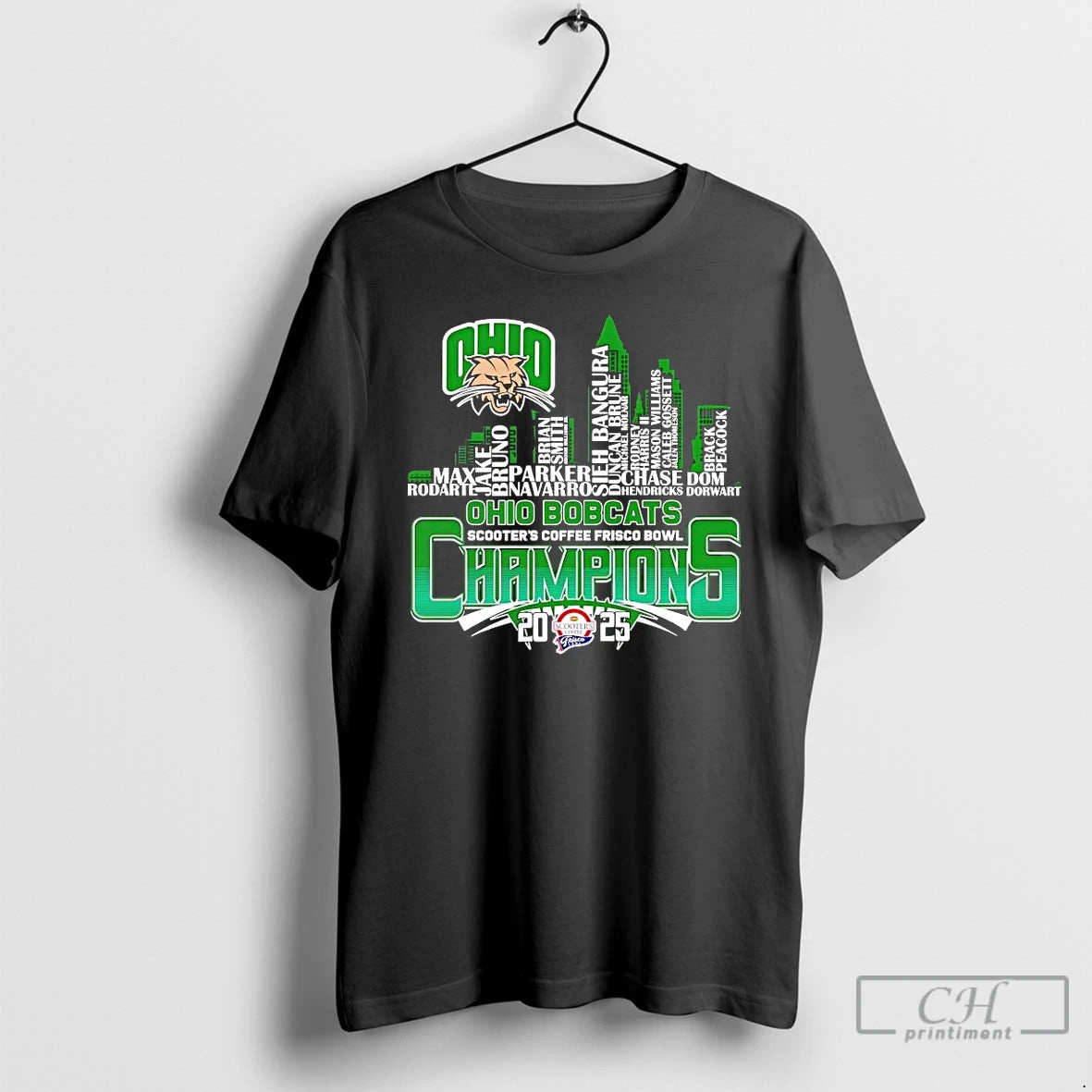 Premium Ohio Bobcats 2025 Scooters Coffee Frisco Bowl Champions Players Names T-Shirts, Hoodie, Sweatshirt