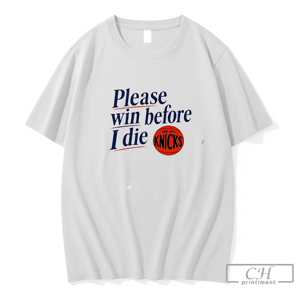 Premium Old Jewish Men Please Win Before I Die Knicks Tee