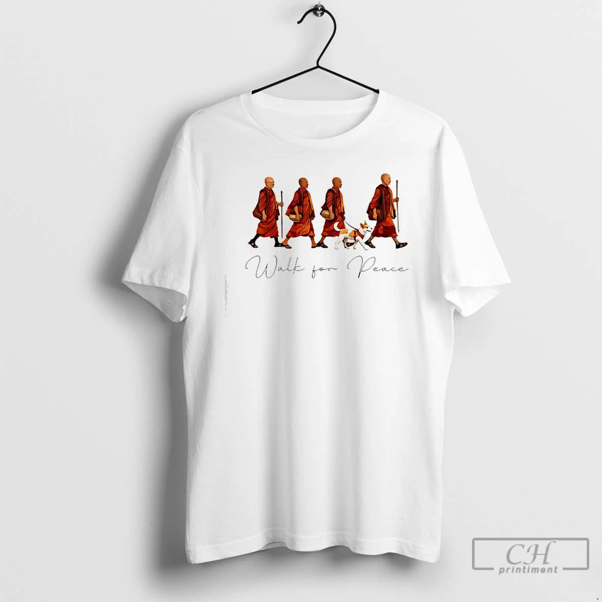 Premium Peace Walking Monks And Aloka Dog Walk For Peace Funny T-Shirts, Hoodie, Sweatshirt | PrintMintTees.com