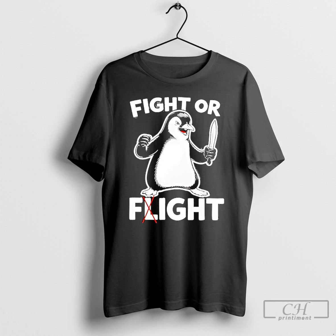 Premium Penguin Fight Or Flight Meme T-Shirts, Hoodie, Sweatshirt | PrintMintTees.com