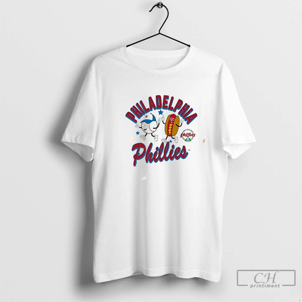 Premium Philadelphia Phillies Hotdog Preschool Snack Cartoon Tee