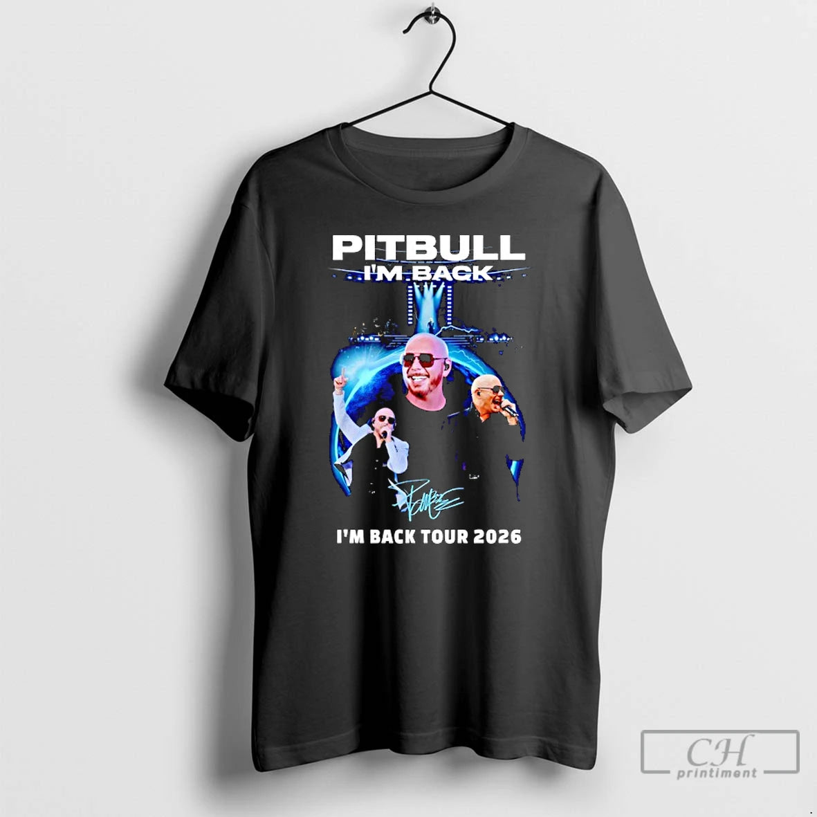 Premium Pitbull With Im Back Tour 2026 Signature Graphic T-Shirts, Hoodie, Sweatshirt | PrintMintTees.com