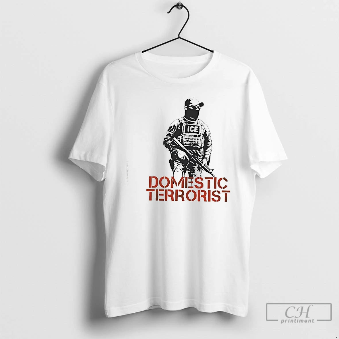 Premium Police Ice Domestic Terrorist Portrait T-Shirts, Hoodie, Sweatshirt | PrintMintTees.com
