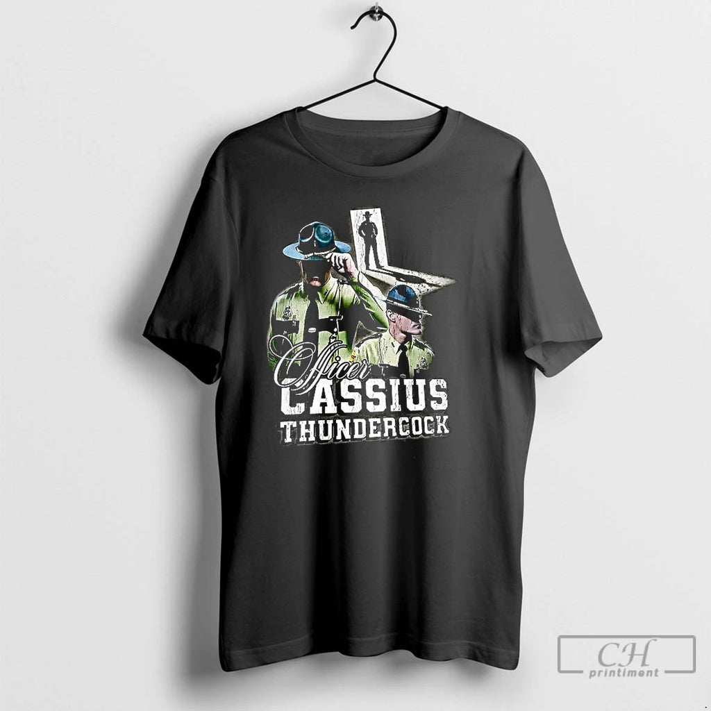 Premium Police Officer Cassius Thundercock Graphic T-Shirts, Hoodie, Sweatshirt | PrintMintTees.com