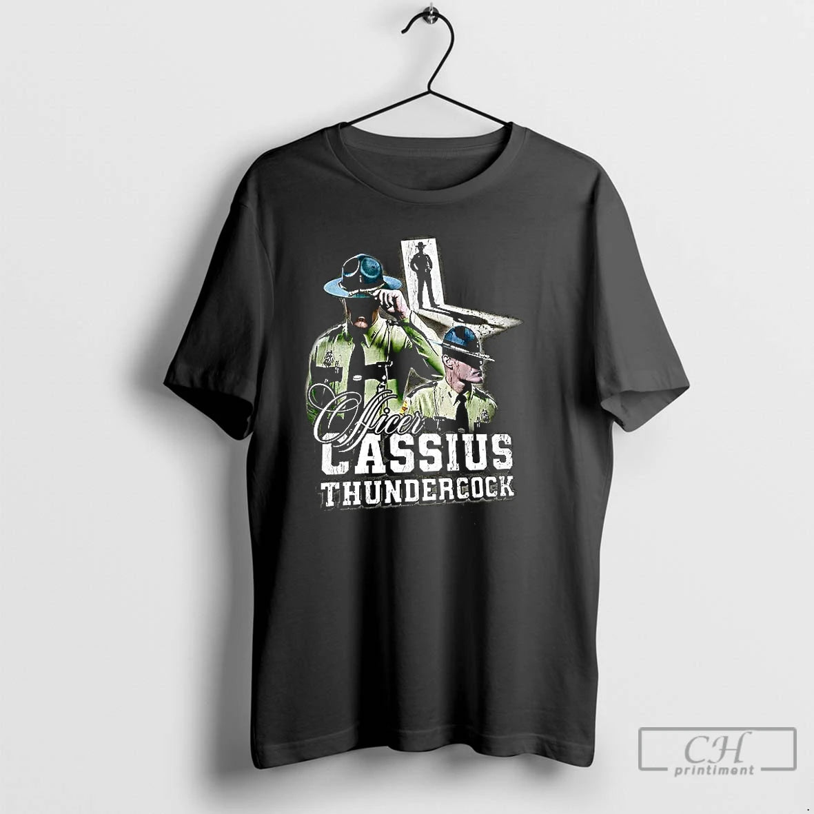 Premium Police Officer Cassius Thundercock Graphic T-Shirts, Hoodie, Sweatshirt | PrintMintTees.com