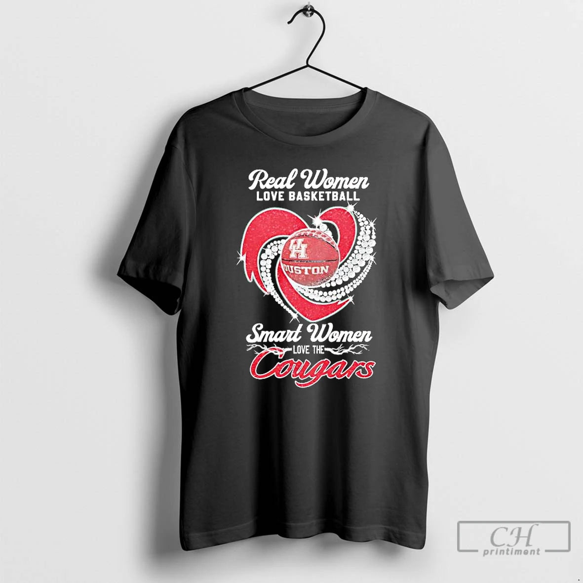 Premium Real Women Love Basketball Smart Women Love The Houston Cougars T-Shirts, Hoodie, Sweatshirt | PrintMintTees.com