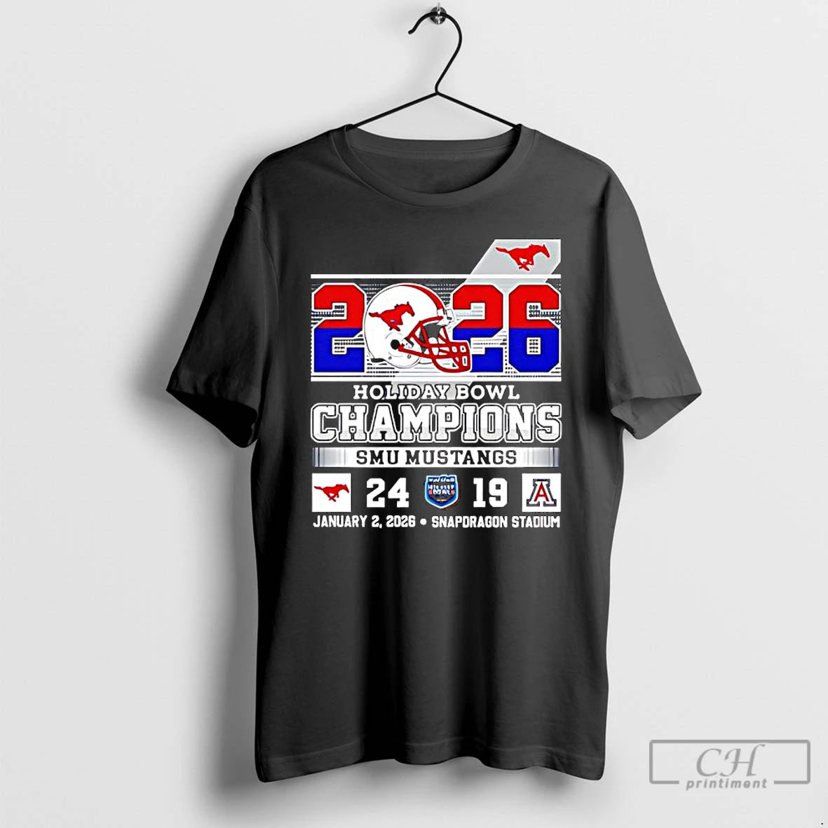 Premium Smu Mustangs Beat Arizona Wildcats 2026 Holiday Bowl Champions T-Shirts, Hoodie, Sweatshirt | PrintMintTees.com