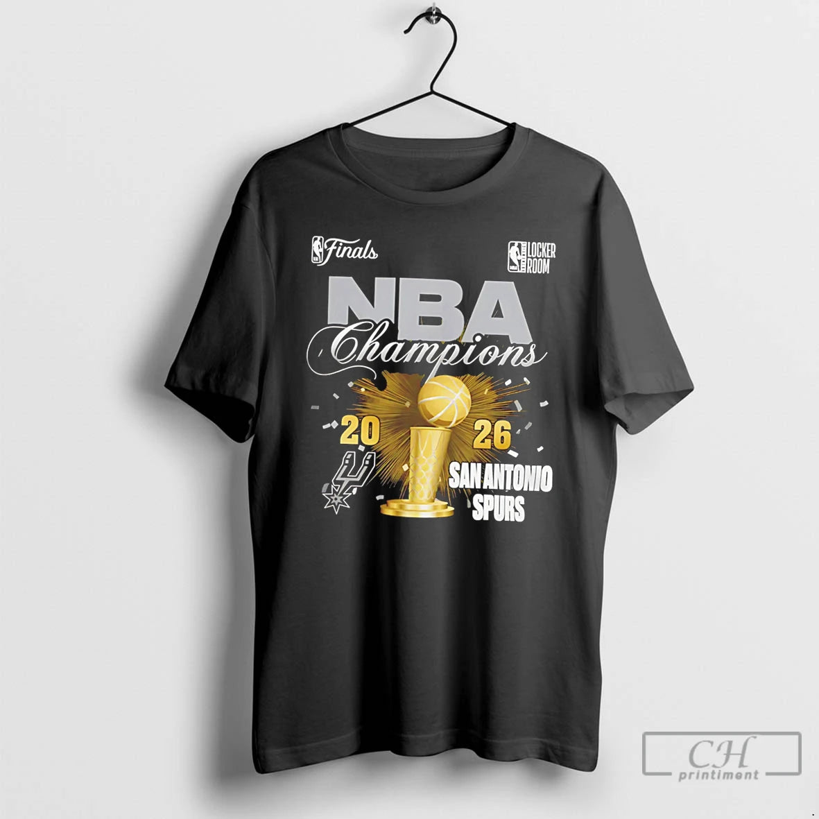 Premium San Antonio Spurs 2026 Nba Finals Champions Locker Room Trophy Tee T Shirts Sweater