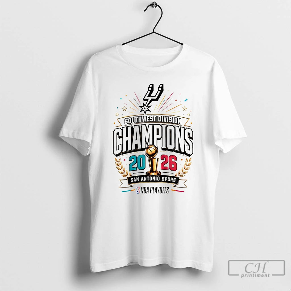 Premium San Antonio Spurs Basketball 2026 Southwest Division Champions Nba Playoffs Logo T Shirts Sweater