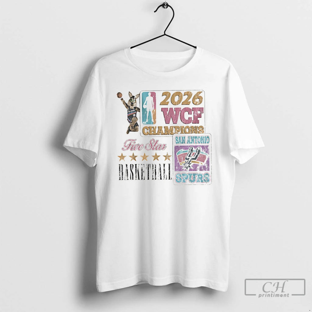Premium San Antonio Spurs Basketball 2026 Wcf Western Conference Champions Five Star T Shirts Sweater