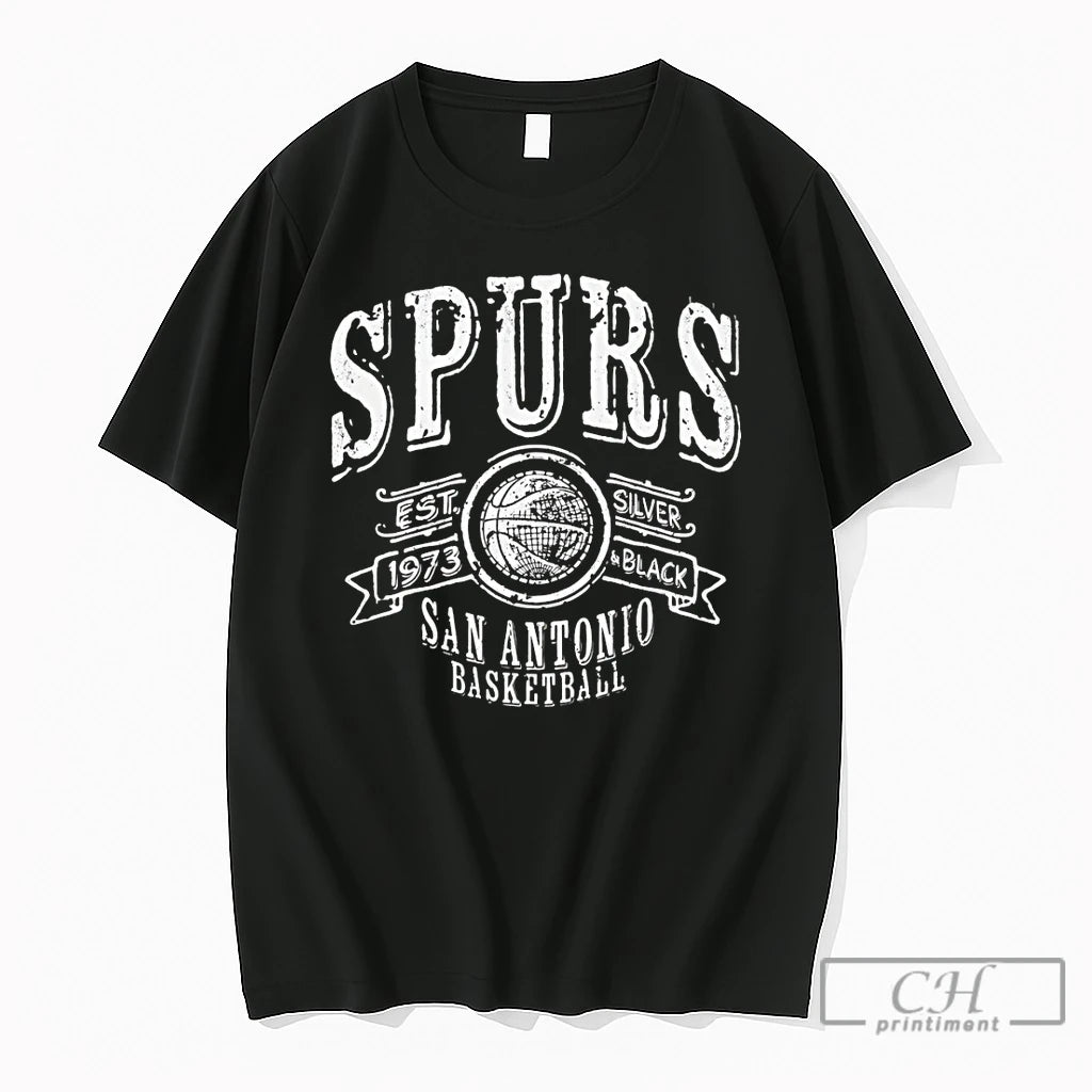 Premium San Antonio Spurs Basketball Go Spurs Go Silver Black Est 1973 T Shirts Sweater