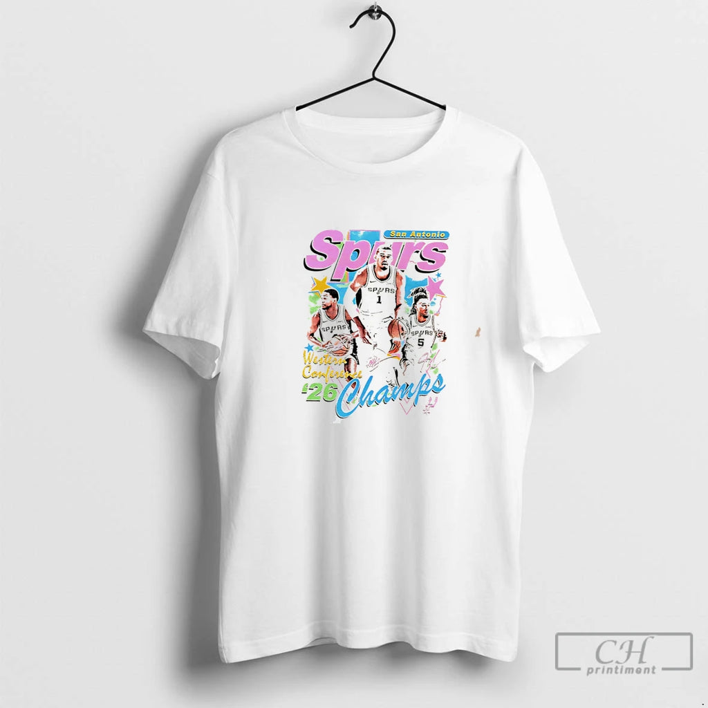 Premium San Antonio Spurs Western Conference 2026 Champs Signature Tee