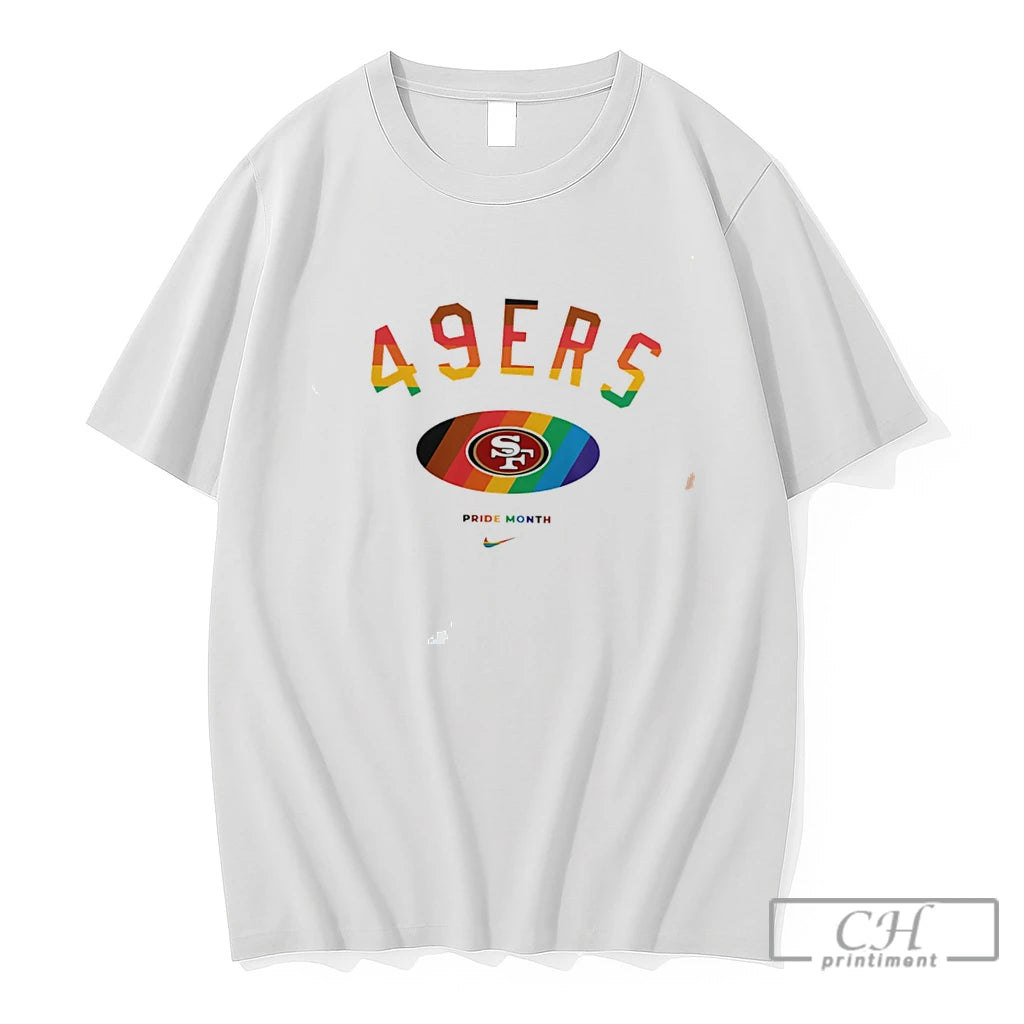 Premium San Francisco 49ers Pride Month Rainbow Logo Tee