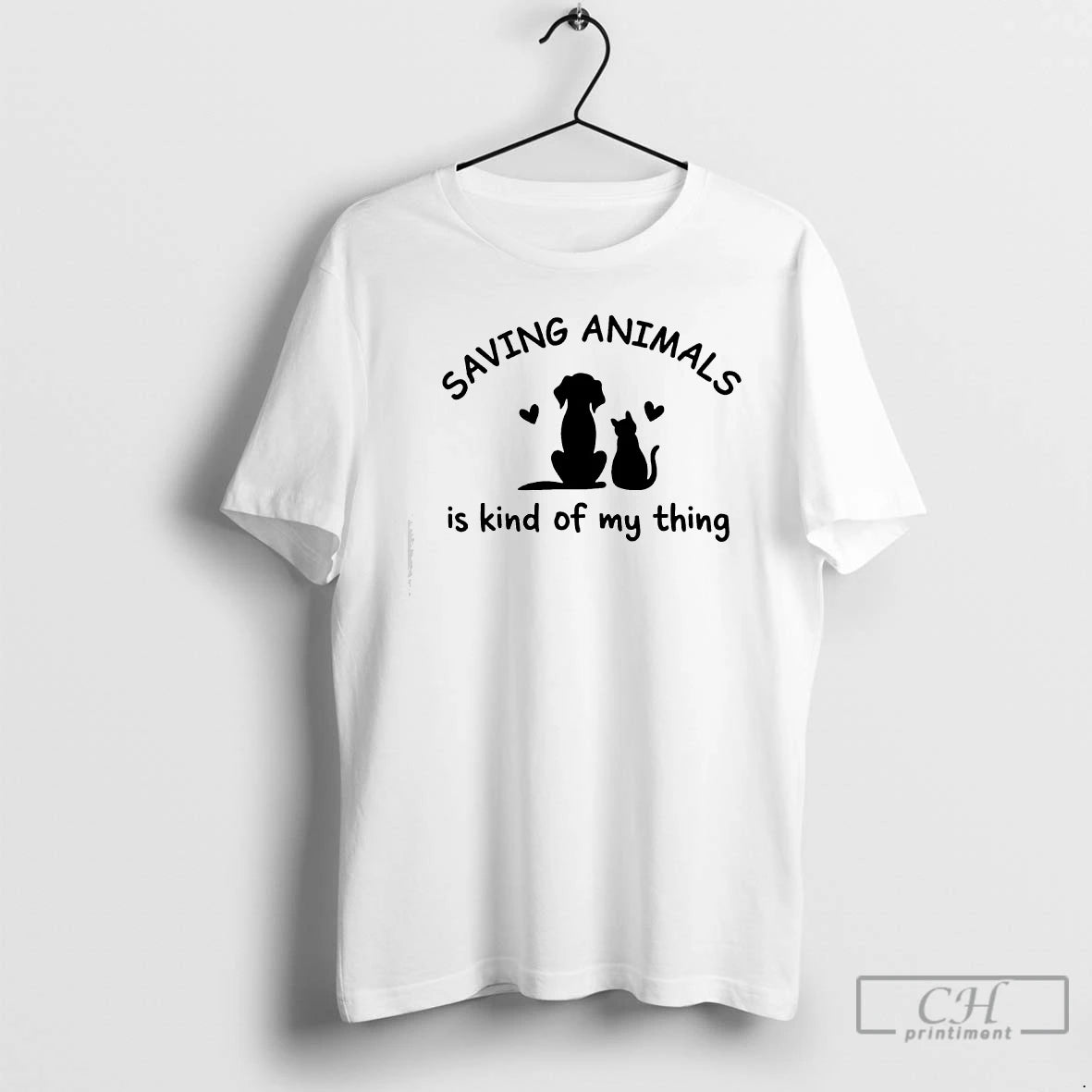 Premium Saving Animals Is Kinda My Thing Dog Cat Graphic T-Shirts, Hoodie, Sweatshirt | PrintMintTees.com