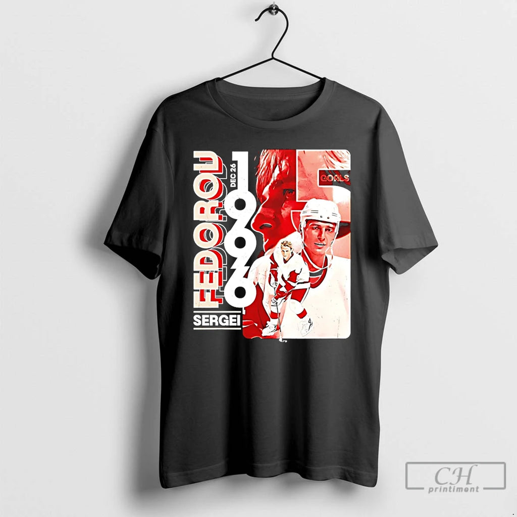 Premium Sergei Fedorov Detroit Red Wings 5 Goal Game 1996 T-Shirts, Hoodie, Sweatshirt | PrintMintTees.com