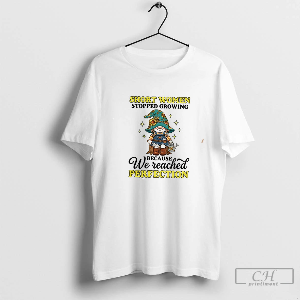 Premium Short Women Stopped Growing Because We Reached Perfection Tee
