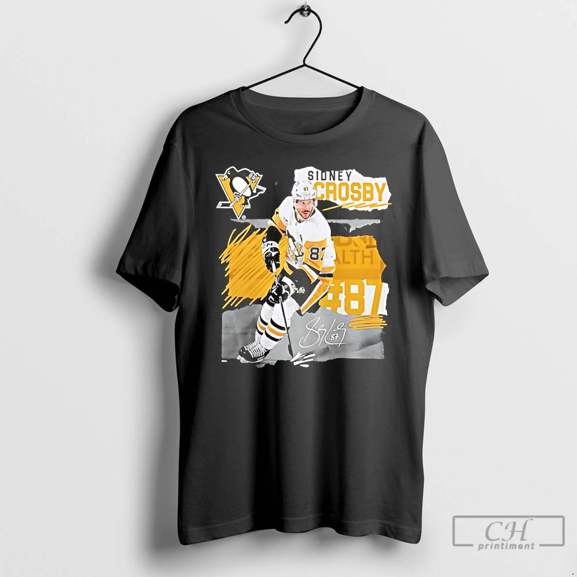 Premium Sidney Crosby 87 Pittsburgh Penguins Fresh Ice Signature T-Shirts, Hoodie, Sweatshirt | PrintMintTees.com