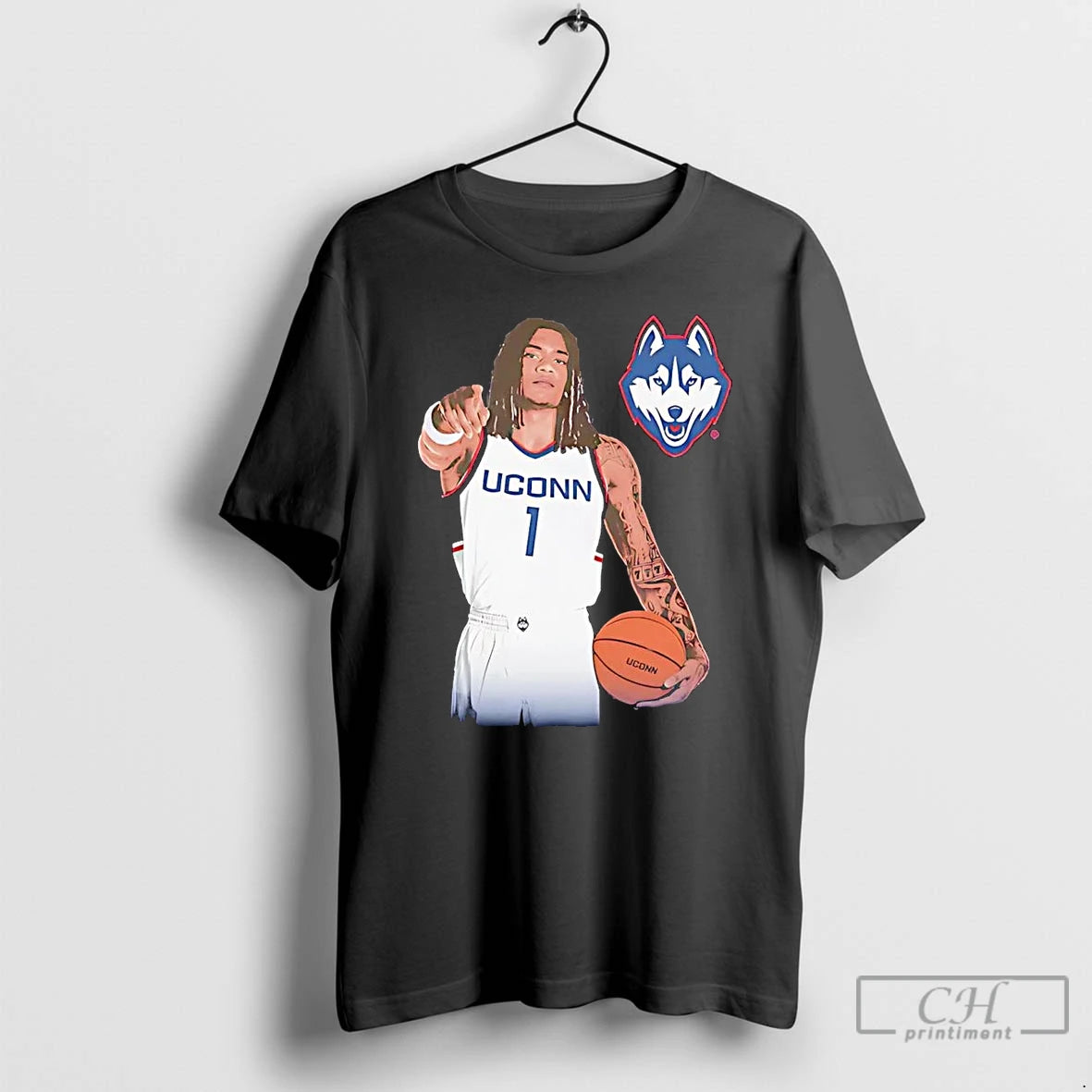 Premium Solo Ball Portrait Uconn Huskies T-Shirts, Hoodie, Sweatshirt | PrintMintTees.com
