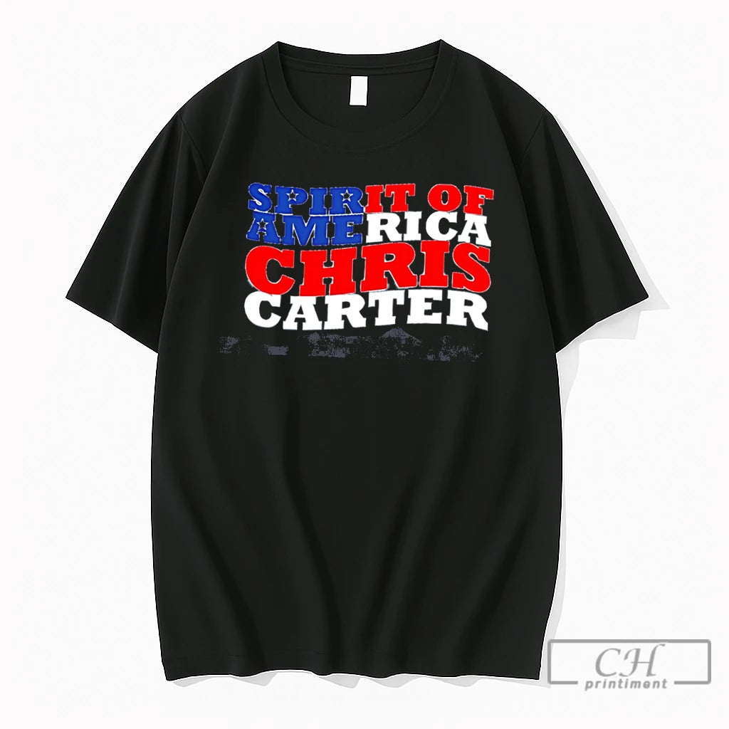 Premium Spirt Of America Chris Carter American Flag Shape Tee