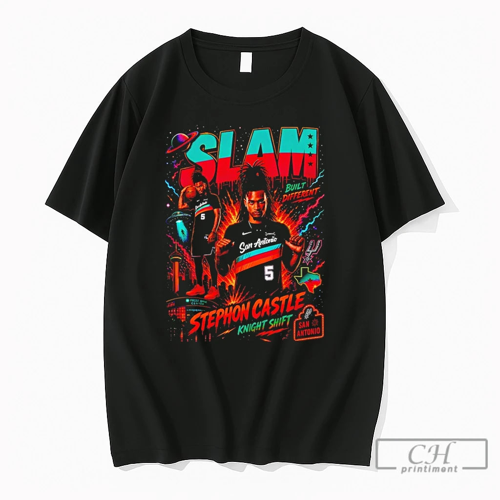 Premium Stephon Castle Knight Shift San Antonio Spurs Basketball Slam Ufo Built Different T Shirts