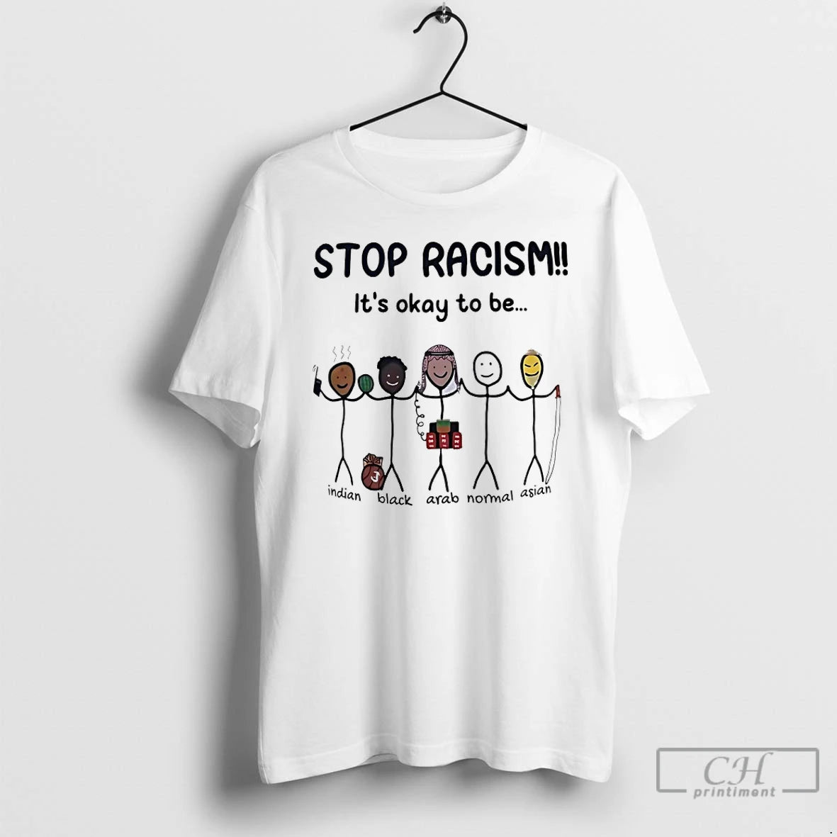 Premium Stop Racism Its Okay To Be Indian Black Arab Normal Asian T Shirts Sweater