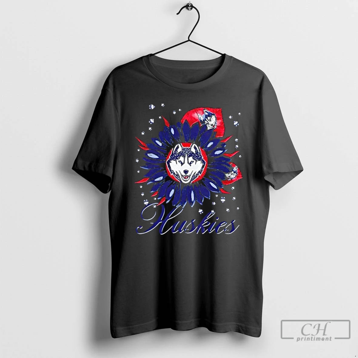 Premium Sunflower X Connecticut Huskies Football Logo T-Shirts, Hoodie, Sweatshirt | PrintMintTees.com