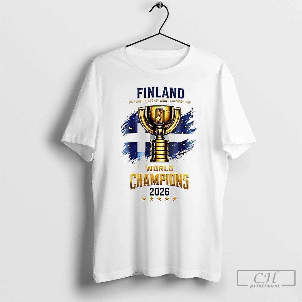 Premium Suomi Finland Ice Hockey 5 Time Ice Hockey World Champions 2026 T Shirts Sweater
