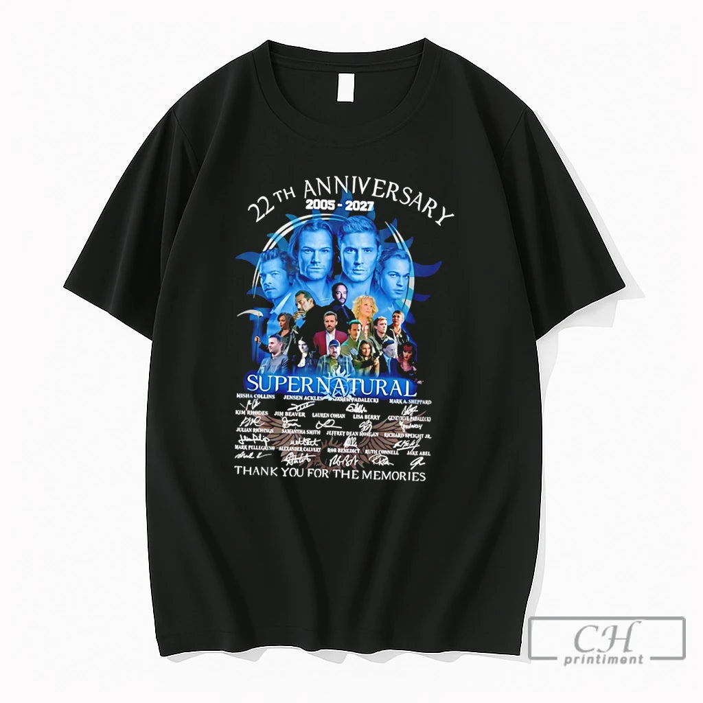 Premium Supernatural 22th Anniversary 2005 %ce%b3co 2027 Thank You For The Memories Tee T Shirts