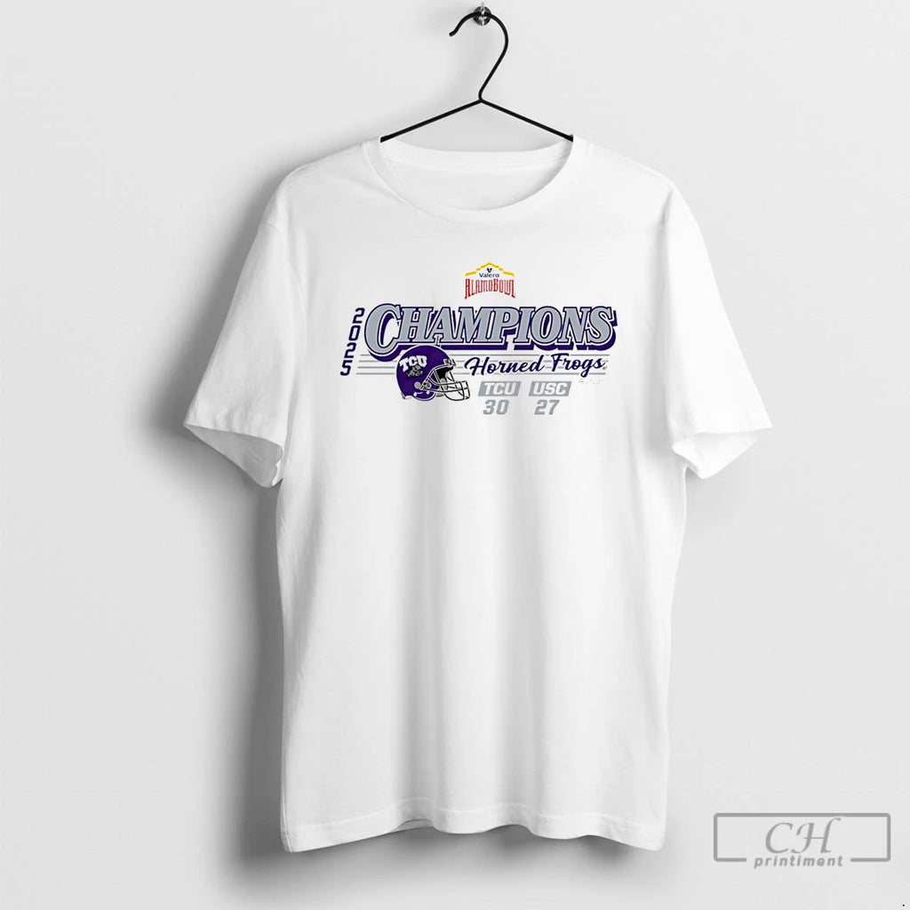 Premium Tcu Horned Frogs 2025 Valero Alamo Bowl Champions T-Shirts, Hoodie, Sweatshirt | PrintMintTees.com