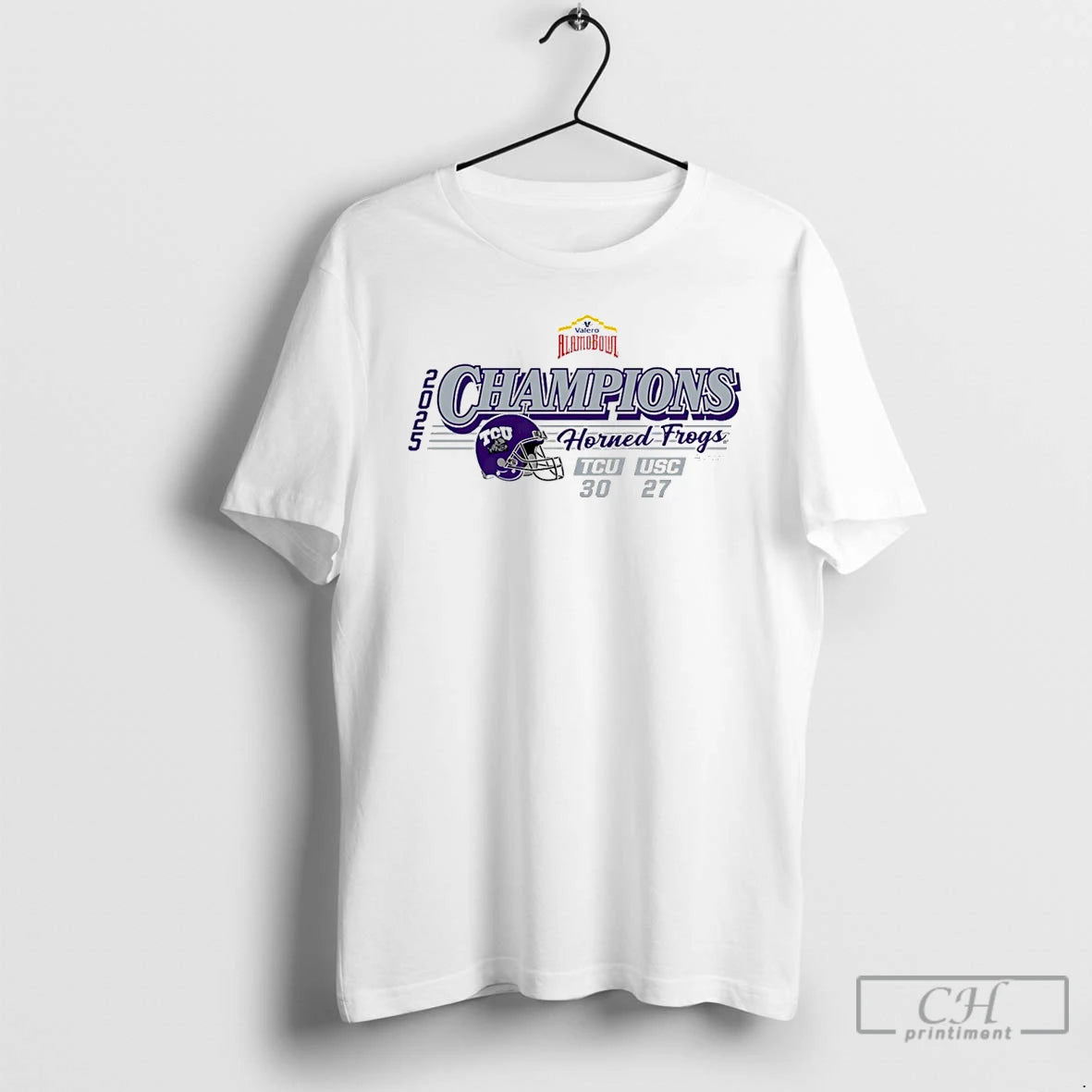 Premium Tcu Horned Frogs 2025 Valero Alamo Bowl Champions T-Shirts, Hoodie, Sweatshirt | PrintMintTees.com