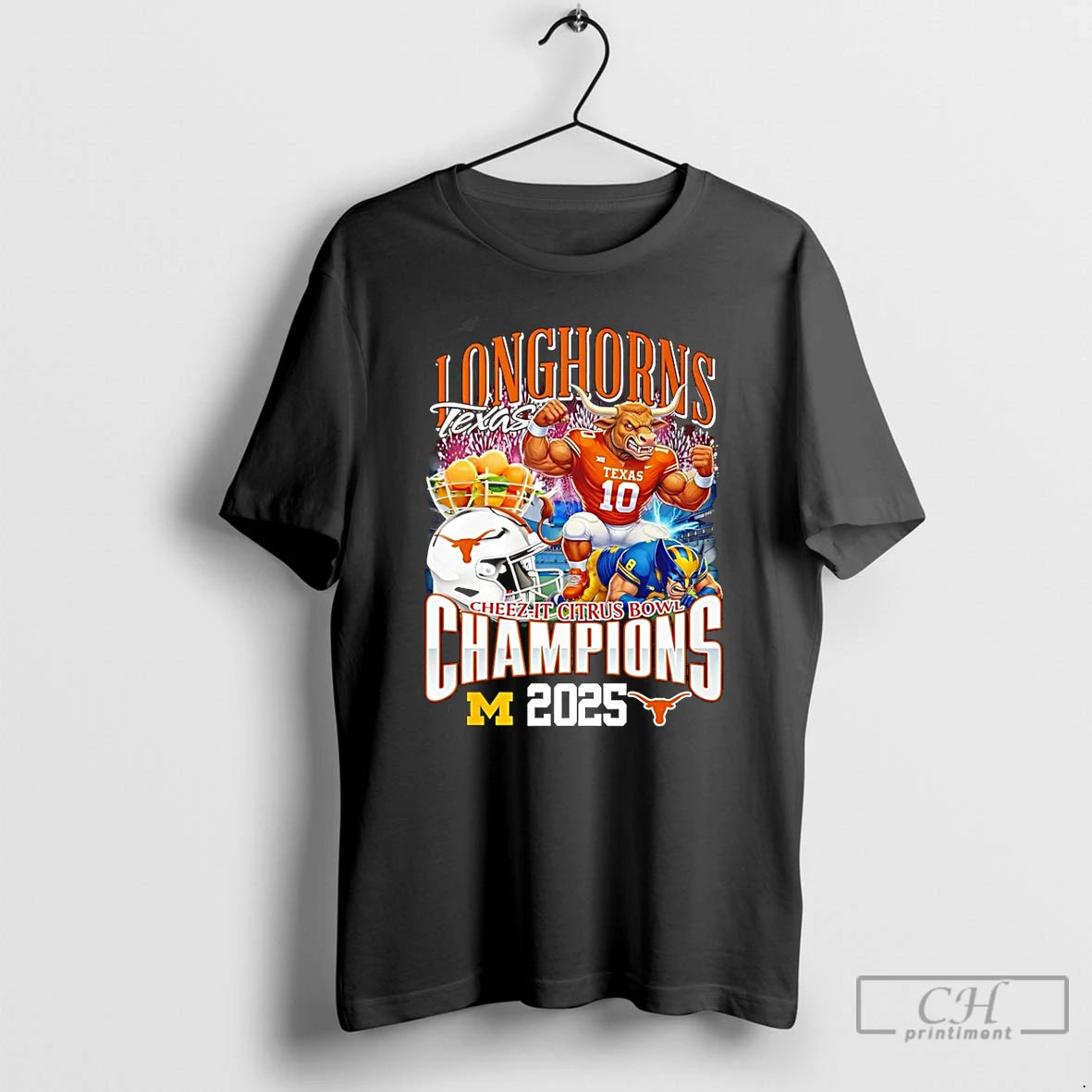 Premium Texas Longhorns 2025 Cheez It Citrus Bowl Champions Mascot T-Shirts, Hoodie, Sweatshirt | PrintMintTees.com