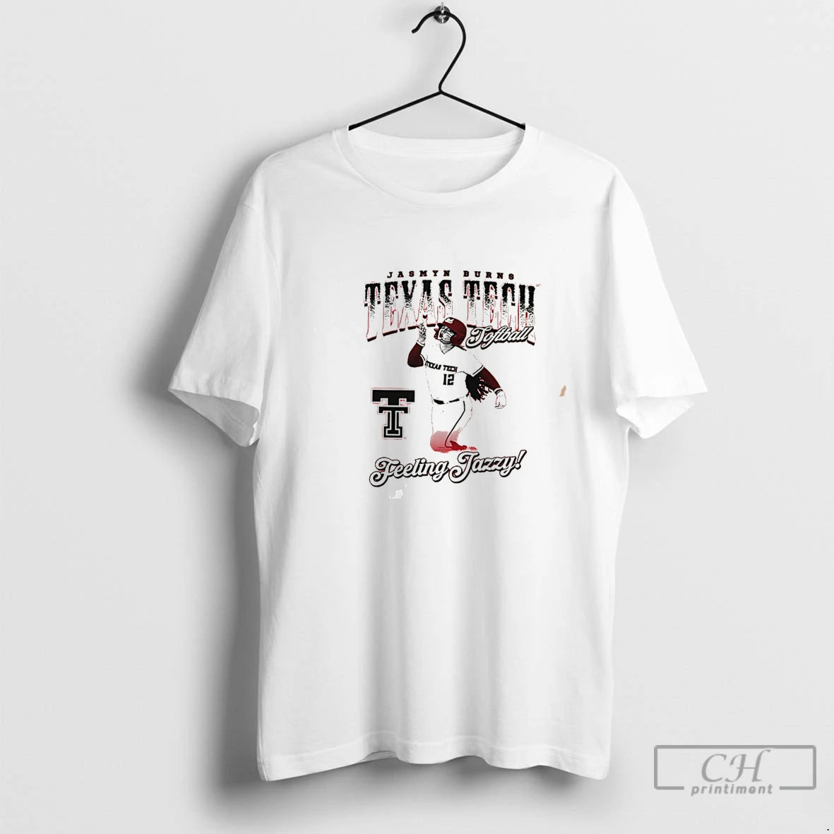 Premium Texas Tech Jasmyn Burns Softball Feeling Jazzy Portrait Tee