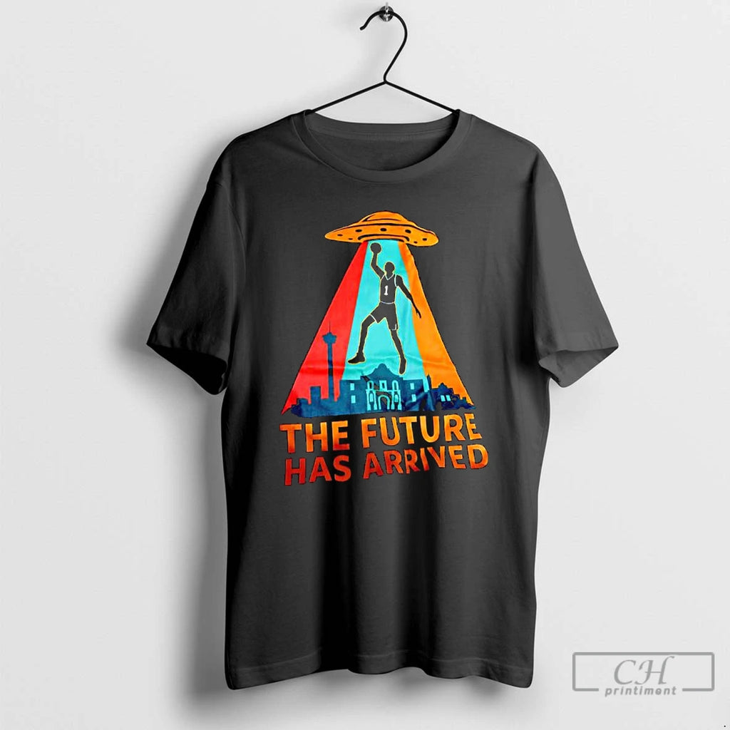Premium The Future Has Arrived Ufo Over The San Antonio Skyline Graphic T Shirts Sweater Hoodie, Sweatshirt
